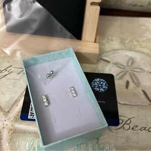 Moissanite & Sterling Silver Stud Earrings